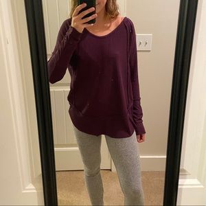 Long-Sleeve Purple Athleisure Top